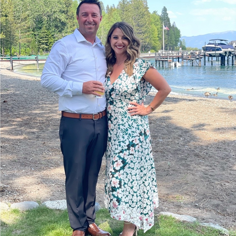 Rebecca Taylor Green and White Floral Maxi Dress